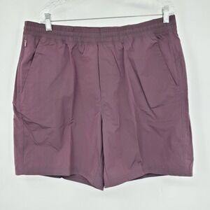 NWT VRST All In Unlined Burgundy Plum Shine Athletic Water Repellant Shorts XL